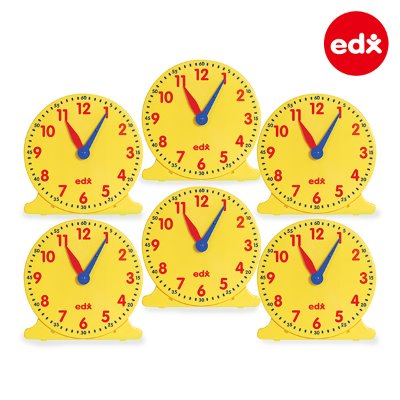EDX 12시간학습 모형시계 소형 6개 1세트 (25815)